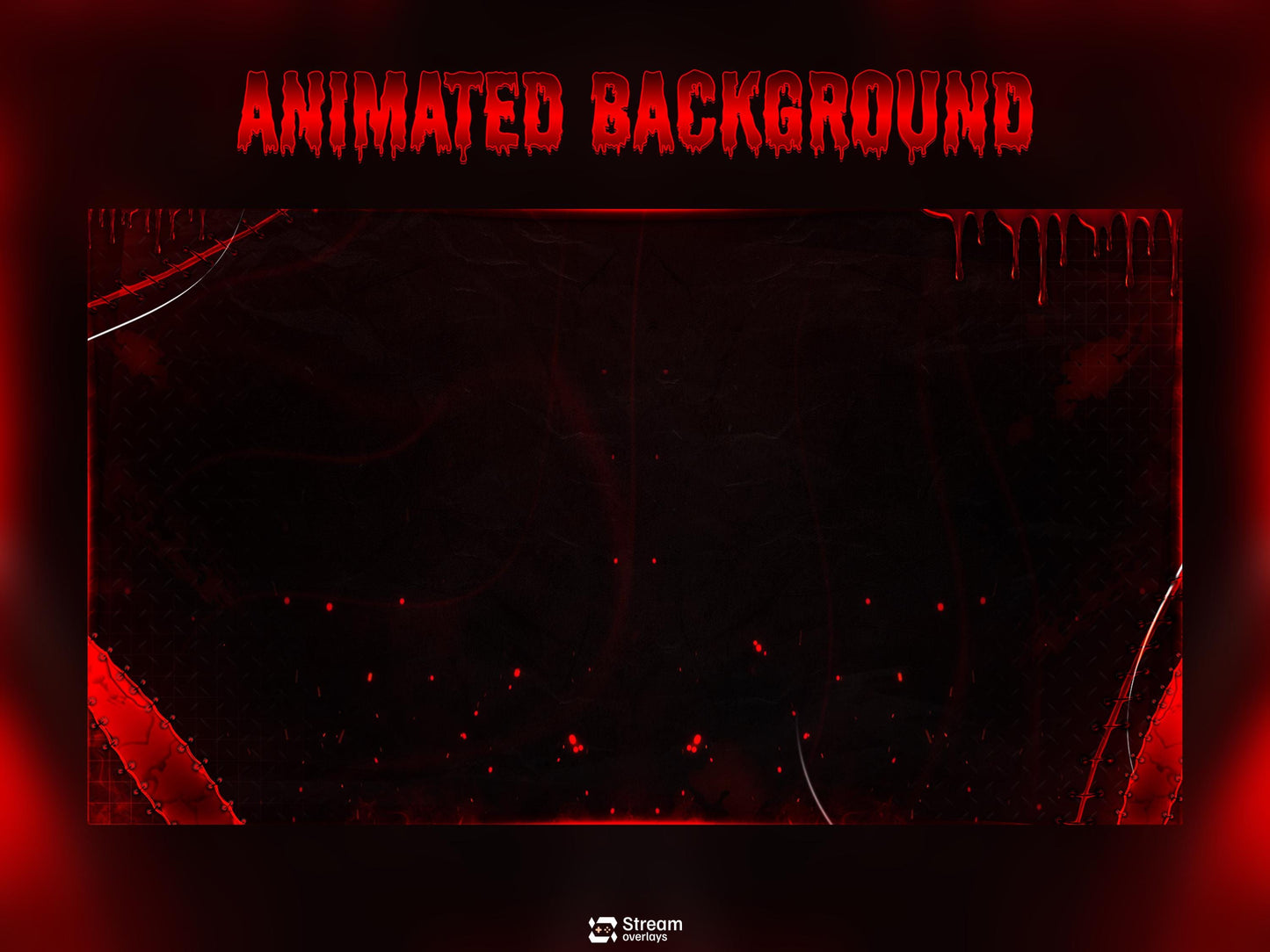 Horror Twitch Overlay | Animated Pack | Dark Gaming Stream | Red Blood Gaming Streams | Streaming screens | OBS, Streamlabs & Kick Screens