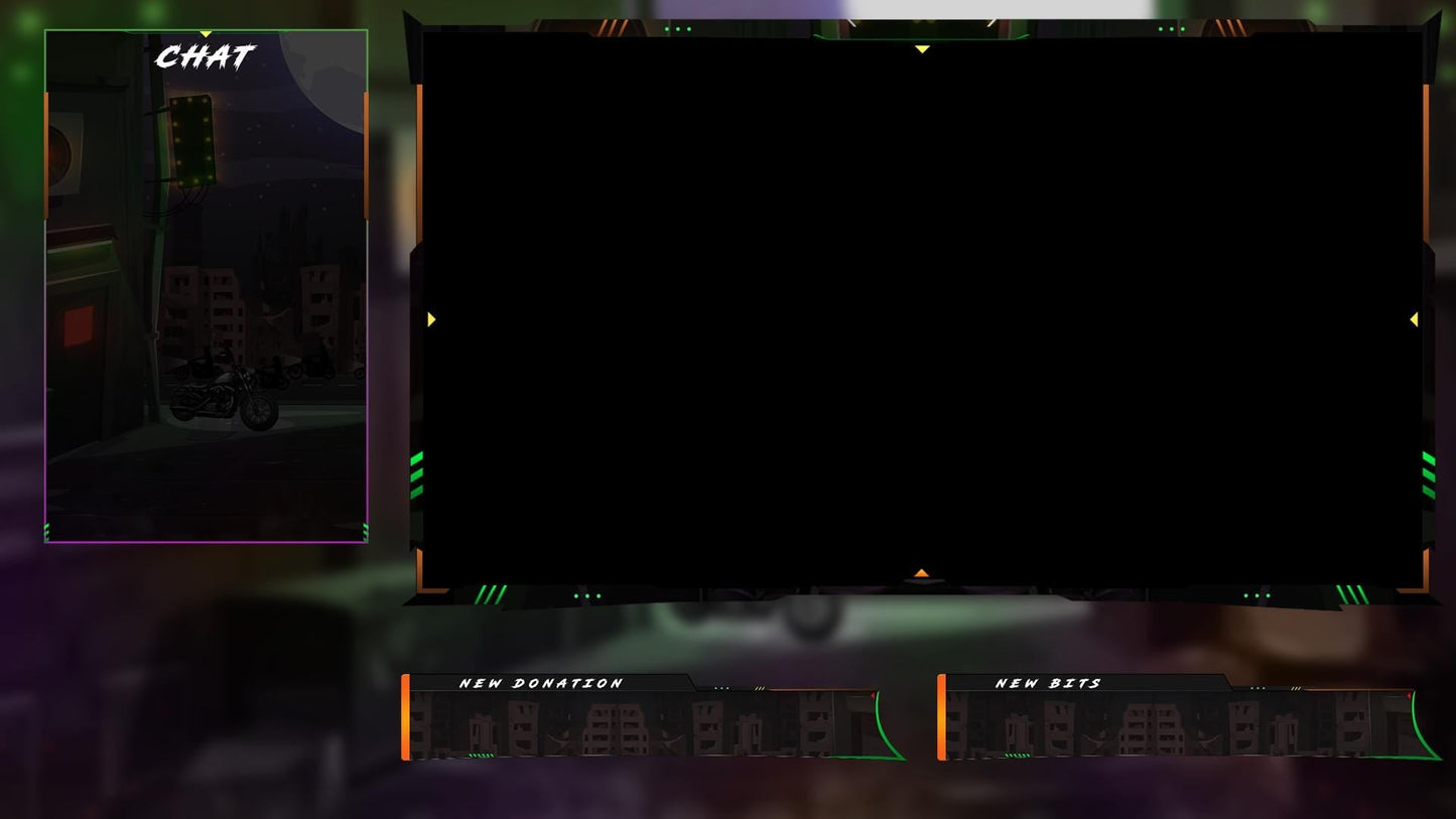 Dark Stream overlay Package | Biker Motorcycle Theme | Night City Twitch Pack | Animated Twitch Overlays | stream screens | Twitch Alerts