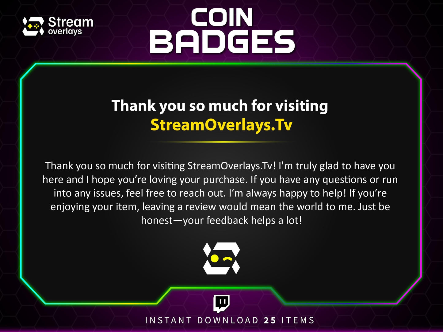 Coin Twitch Sub Badges, Dollar Currency Channel Points (Digital Download)