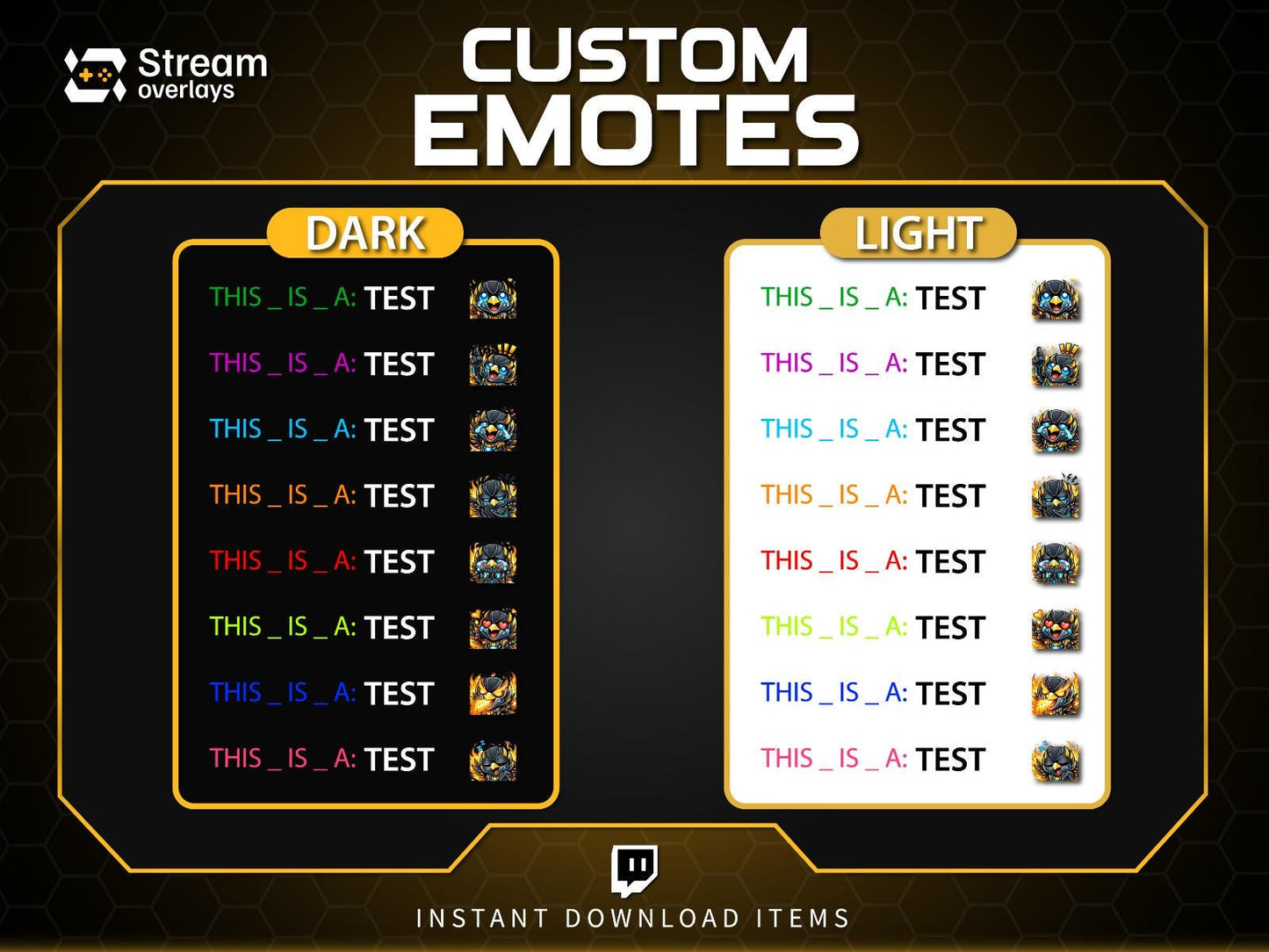 Flaming Phoenix Emotes | Fire Bird Twitch Stickers Pack | Cyborg Phoenix Emojis | Robotic Phoenix Emote for Streamers on Discord, YT, FB