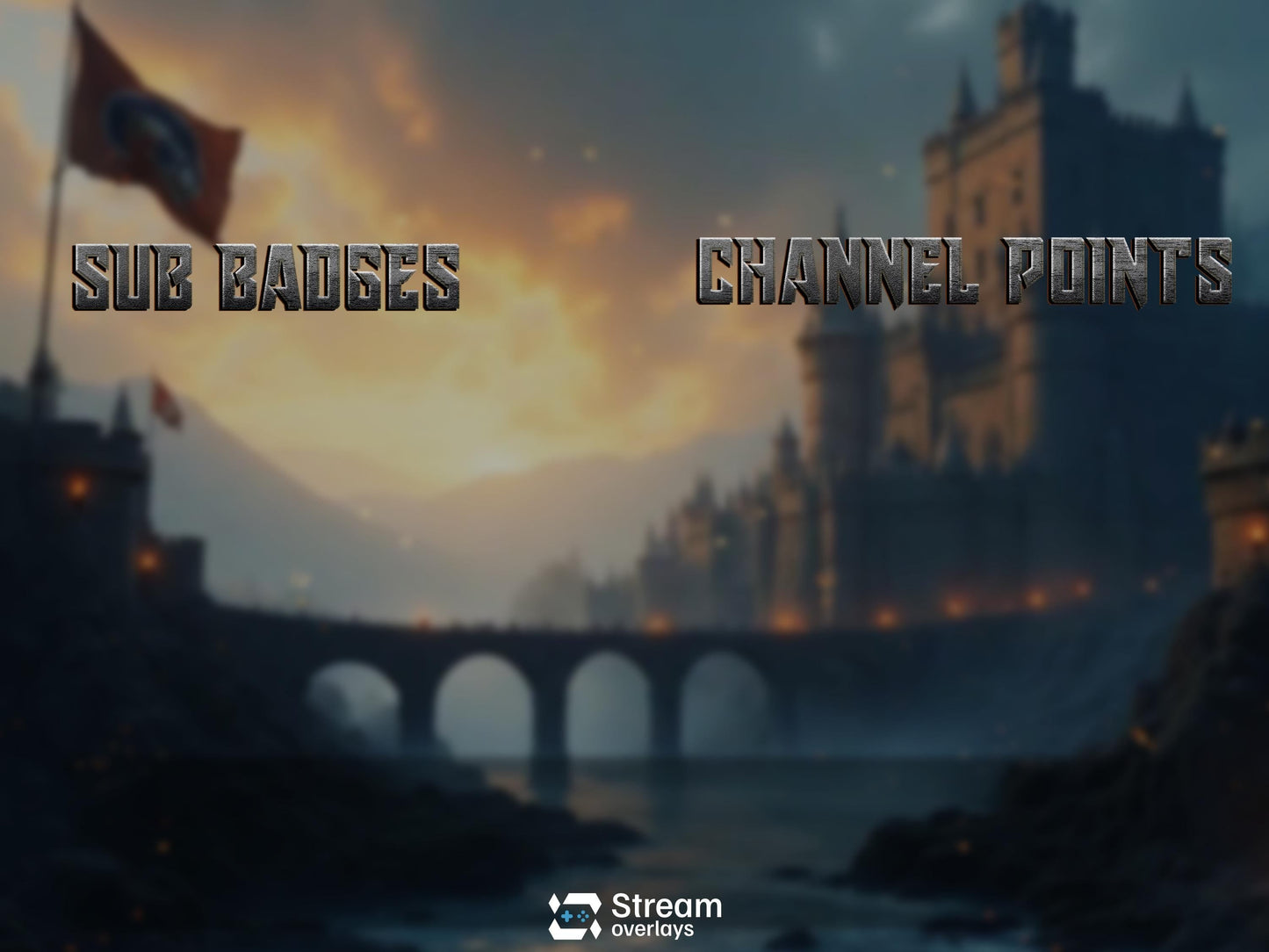 Medieval Castle Stream Overlay Pack | Dark Fantasy Theme | Ancient Twitch Overlay | Epic War | Throne Game | Vikings | Iron flame Screens