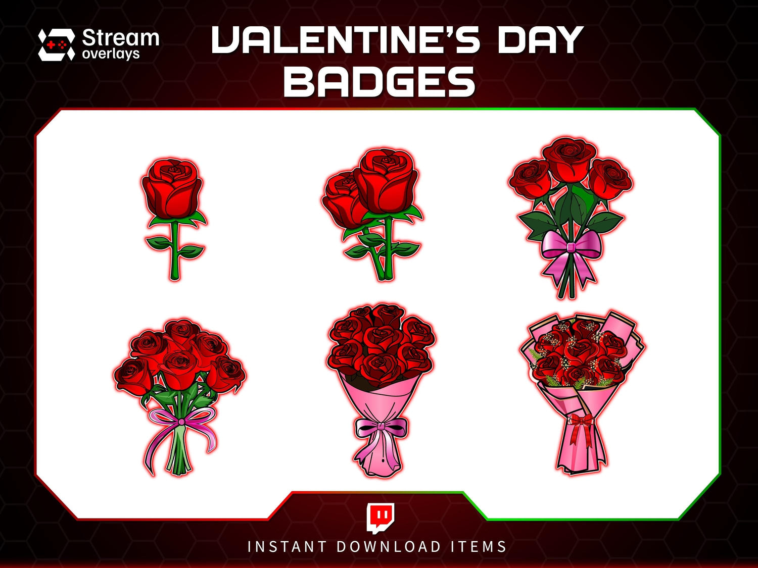Animated Twitch sub badge designs showing subscriber loyalty badges for streaming channels including tier 1 tier 2 and tier 3 subscription badges in various gaming and anime styles