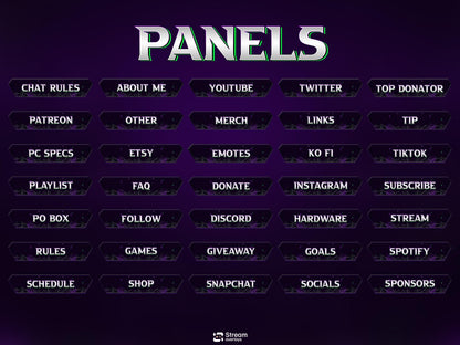 Dark Purple Twitch Overlay | Animated Gaming Stream | Neon Streams Screens | Starting Soon BRB & Alerts | Streaming Scenes | Gaming Panels