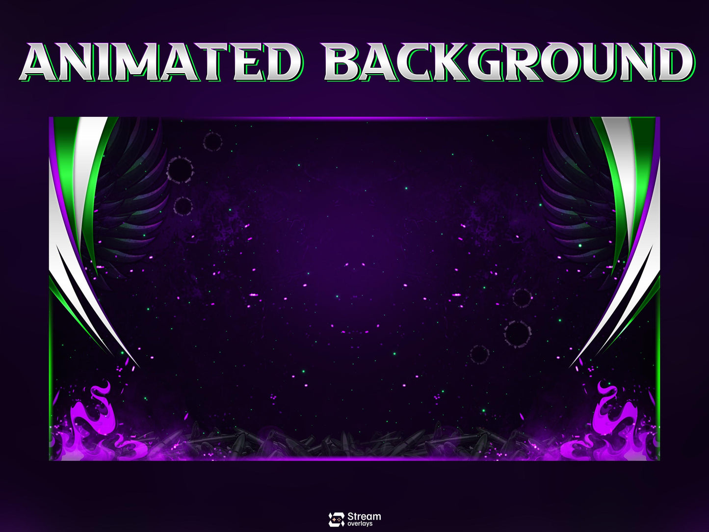 Dark Purple Twitch Overlay | Animated Gaming Stream | Neon Streams Screens | Starting Soon BRB & Alerts | Streaming Scenes | Gaming Panels