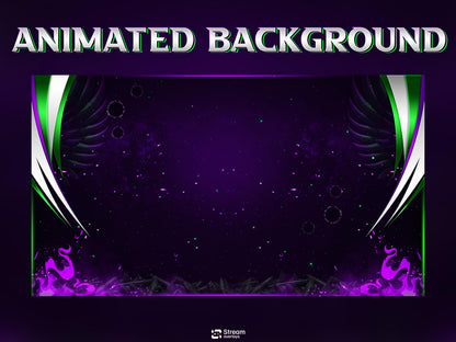 Dark Purple Twitch Overlay | Animated Gaming Stream | Neon Streams Screens | Starting Soon BRB & Alerts | Streaming Scenes | Gaming Panels