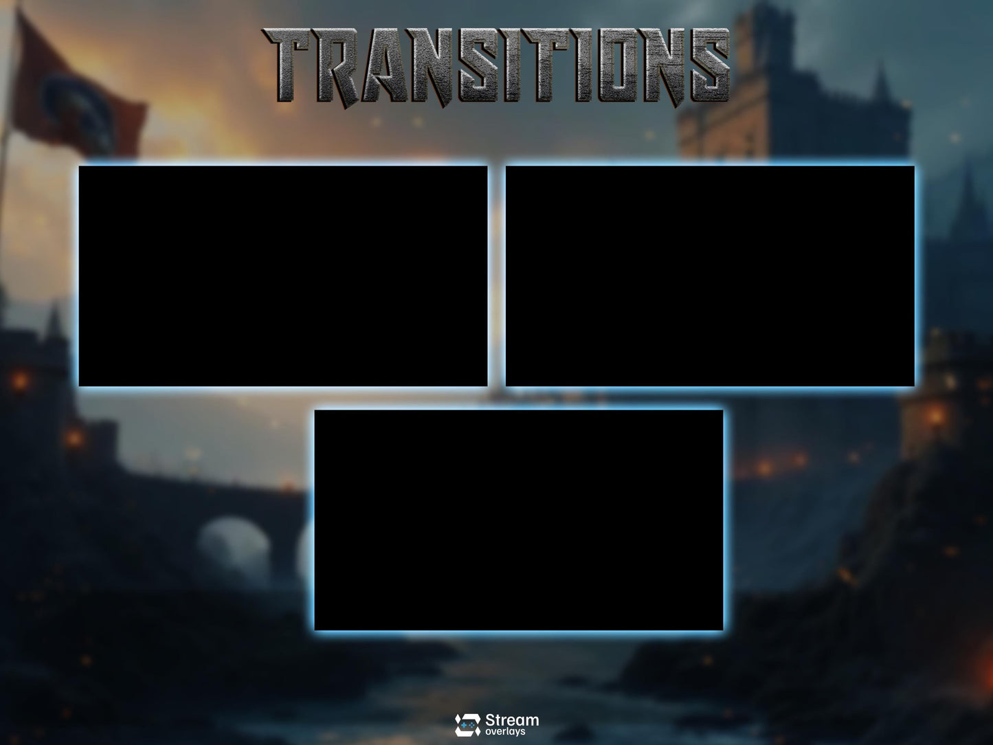 Medieval Castle Stream Overlay Pack | Dark Fantasy Theme | Ancient Twitch Overlay | Epic War | Throne Game | Vikings | Iron flame Screens