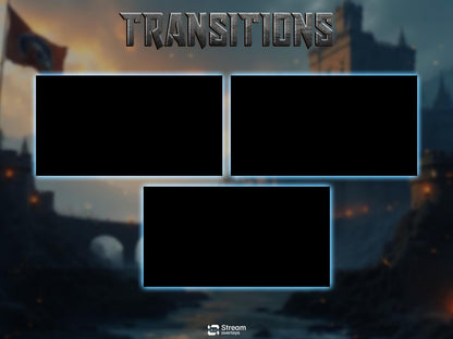 Medieval Castle Stream Overlay Pack | Dark Fantasy Theme | Ancient Twitch Overlay | Epic War | Throne Game | Vikings | Iron flame Screens