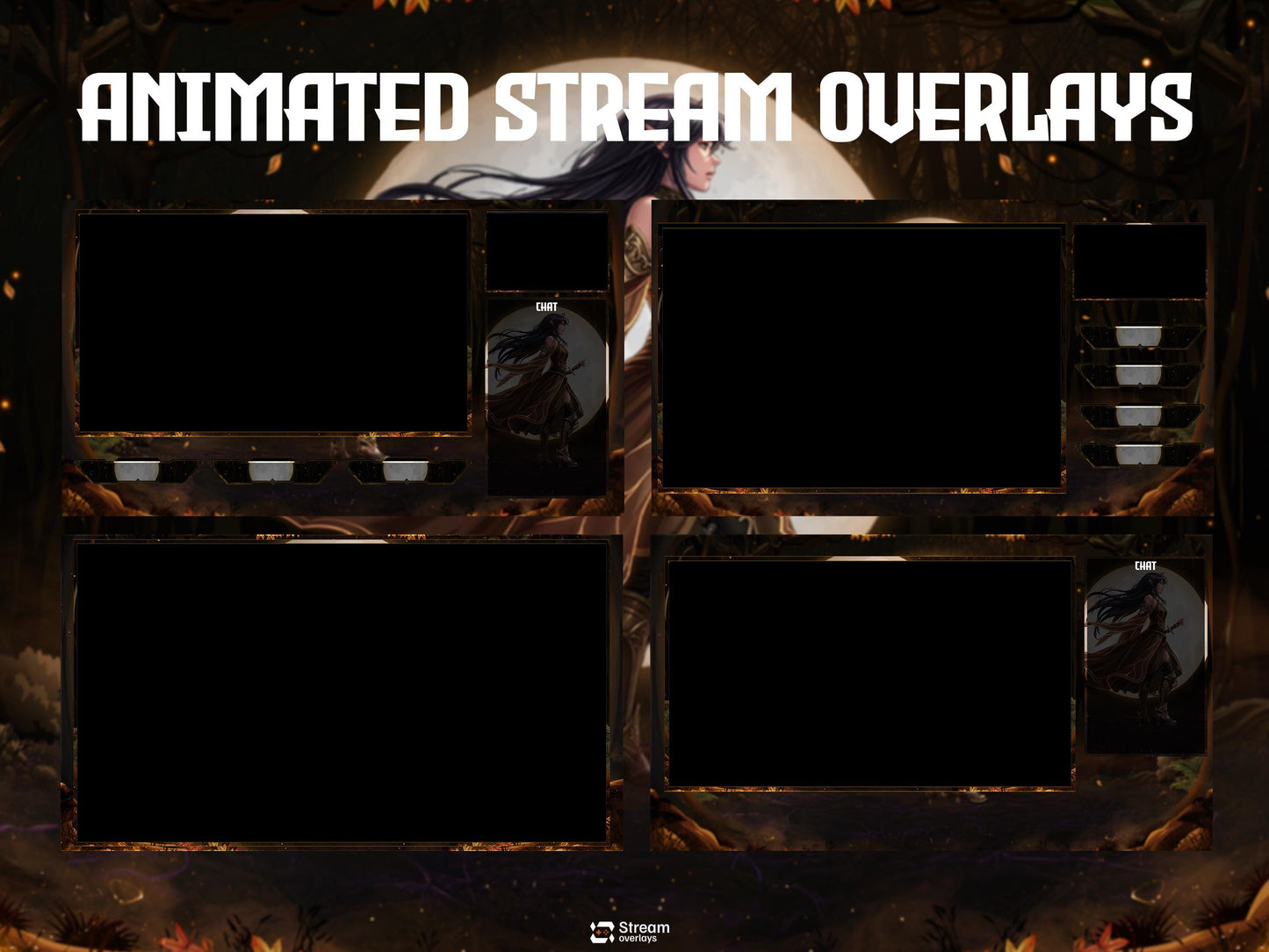 Anime Jungle Twitch Overlay | Forest Stream Package | Animated Streaming Pack | Fantasy Stream Screens | Alerts | Panels | Gaming Overlays