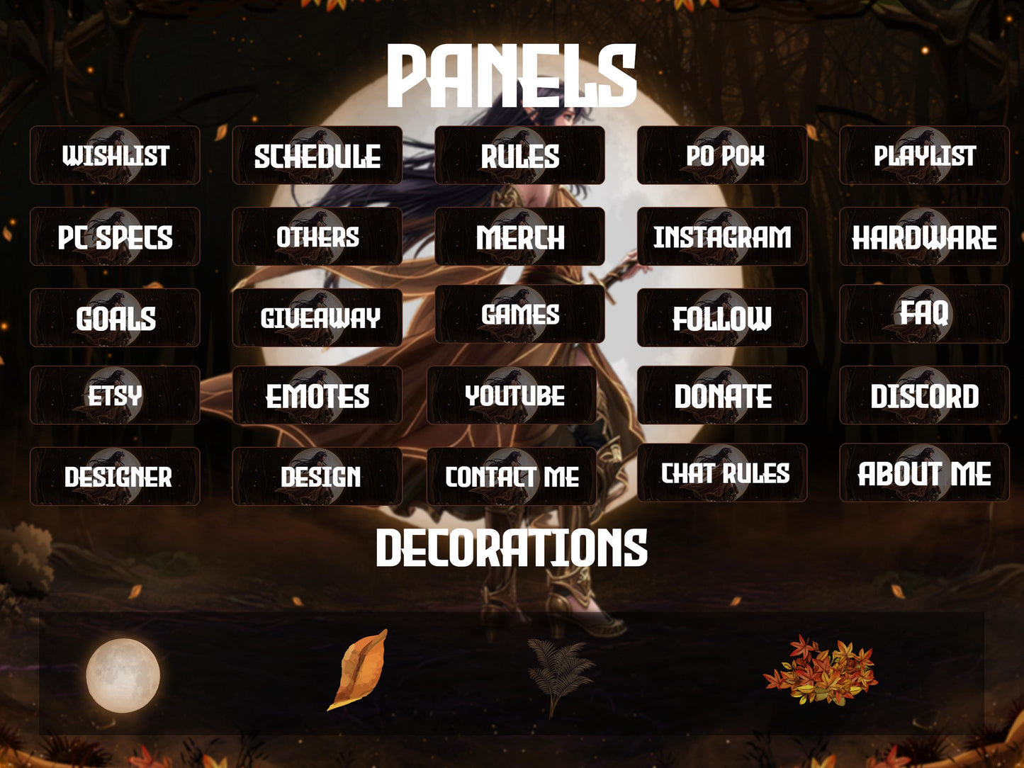 Anime Jungle Twitch Overlay | Forest Stream Package | Animated Streaming Pack | Fantasy Stream Screens | Alerts | Panels | Gaming Overlays