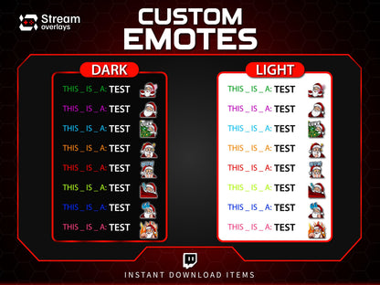 Santa Twitch Emotes | Christmas Streamer Emotes (PNG, Instant Download)