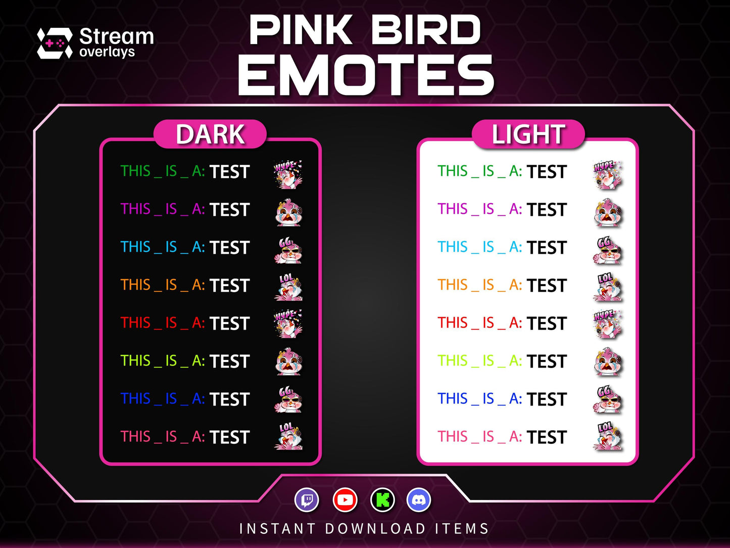 Pink Kawaii Bird Emotes & Stickers | Cute Female Bird Stream | Flying Bird Emotes | Baby Bird Twitch Emotes for Discord Kick YouTube Stream