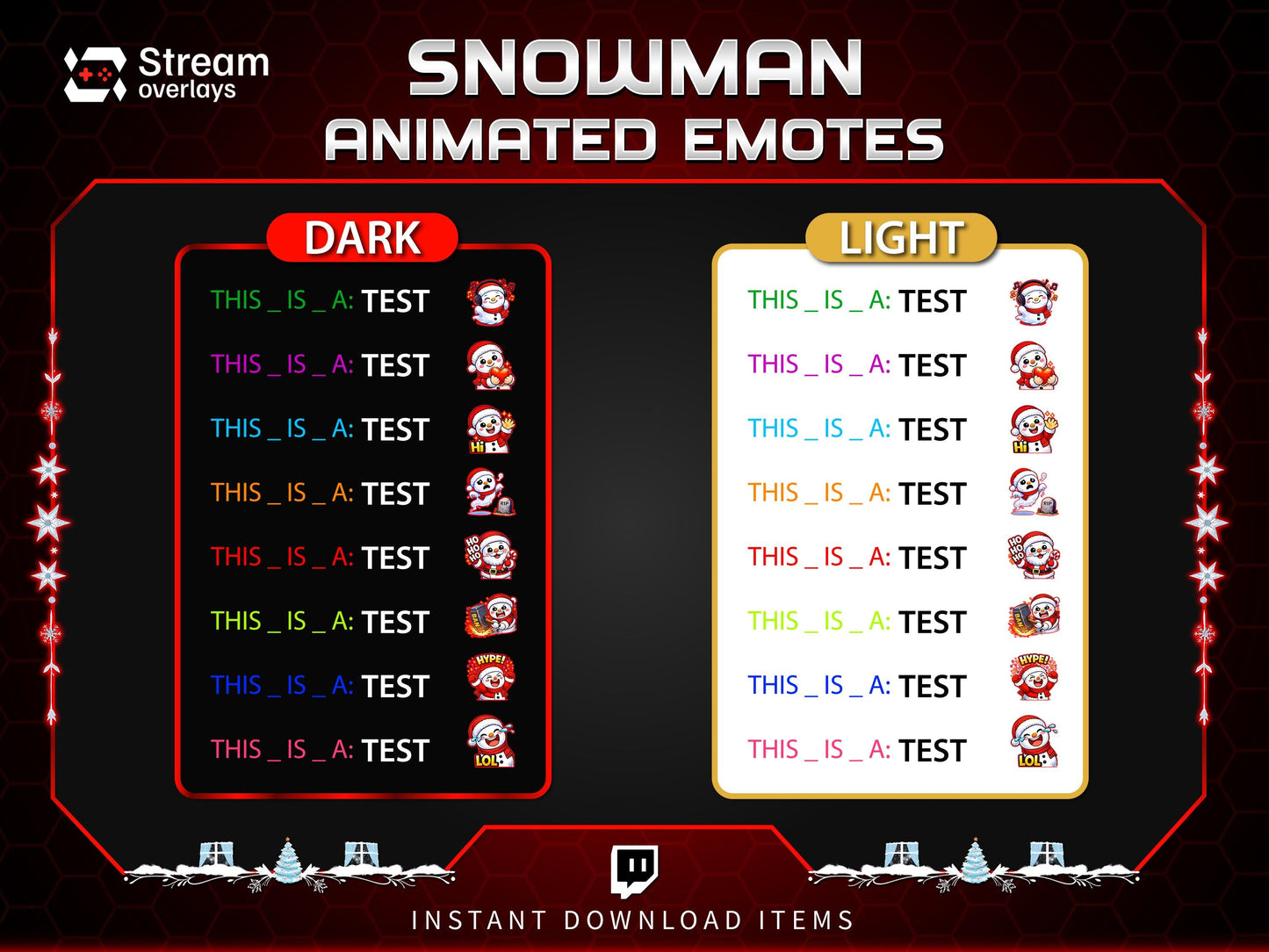 8x Snowman Animated Emotes | Christmas Holiday Emote Pack | Twitch Sub Emotes | Tiktok Emotes | Discord Emojis