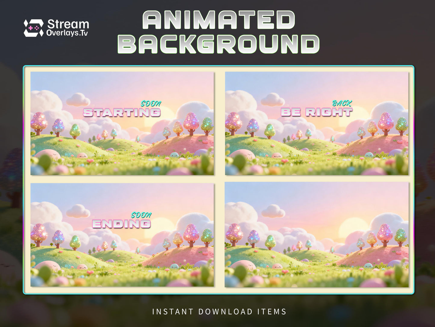 Cute Fantasy Animated Background | Pastel Nature Landscape | Cozy Dreamy Scene | Starting Soon BRB Ending | Stream Background