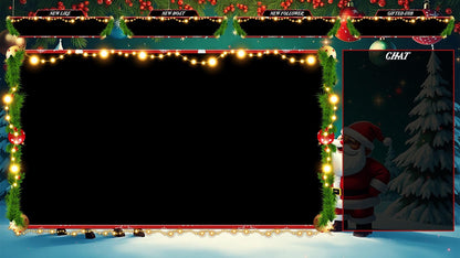 Christmas Stream Overlay Pack | Santa & Reindeer | Cozy Winter Twitch Bundle, Holiday Snow Scene | Animated Alerts | Stream Decorations