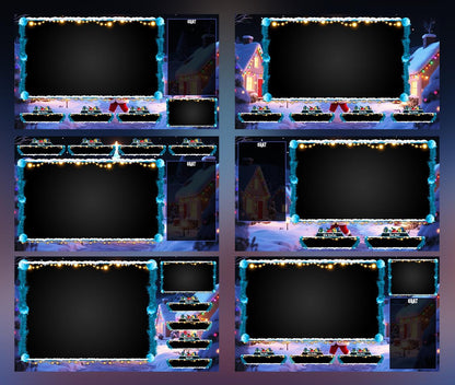 Santa Christmas Stream Package, Winter Twitch Overlay Pack
