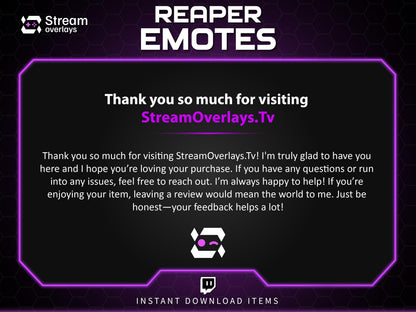 Reaper Twitch Emotes Pack | Grim Reaper Skull Emotes | Dark Gaming Stream Emotes | Twitch & Discord Emotes PNG
