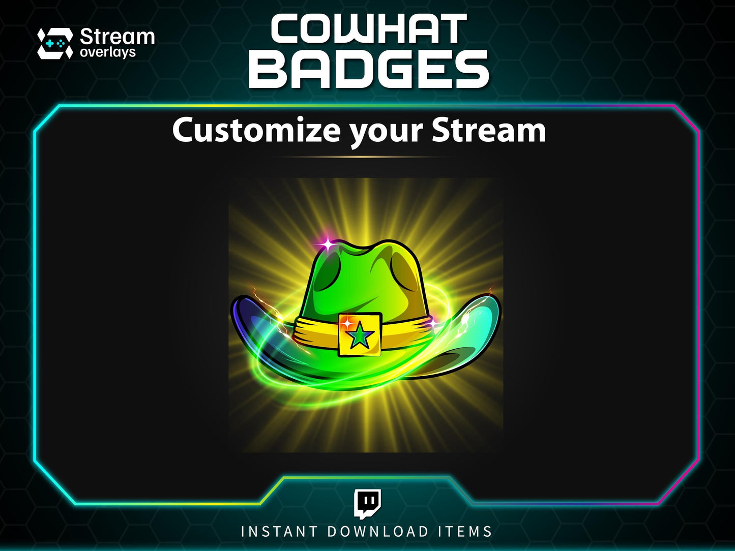 Twitch Cowhat Subscriber Badges | Western Hat Sub Badges | Loyalty Badges for Streamers | Western-Style Badges for Multi-Month Subscriptions