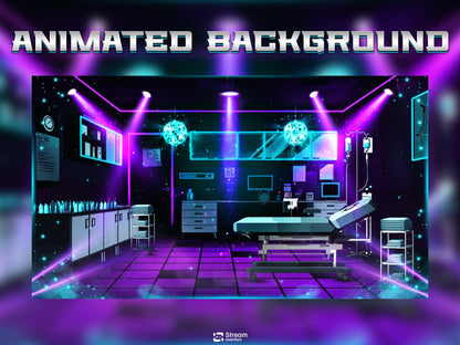 Cyber Hospital Twitch Overlay Pack | Neon Surgery Stream Package, Sci-Fi Lab OBS Animated Overlay , Futuristic Lab Stream Twitch Panels Kick