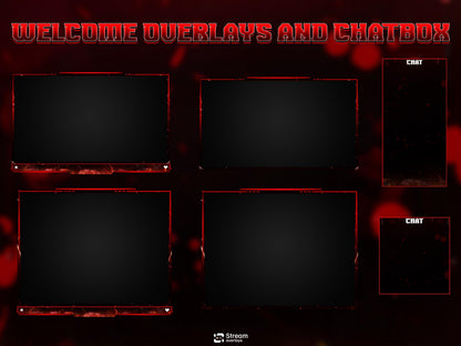 Blood and Fire Twitch Overlays | Dangerous Gamer | Dark Crimson Stream, Red Dripping Horror, Dark Money Gaming Starting Streams, OBS overlay