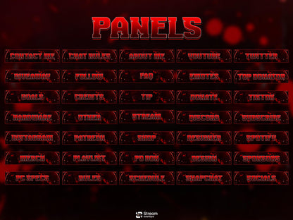 Blood and Fire Twitch Overlays | Dangerous Gamer | Dark Crimson Stream, Red Dripping Horror, Dark Money Gaming Starting Streams, OBS overlay