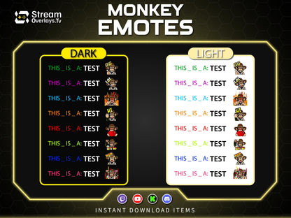 Cowboy Monkey Emotes, Farmer Chimp Emojis, Explorer Chimp Emote Pack, Gamer Ape Stickers,  Zoo Monkey Streamer, Twitch, Discord, Kick