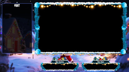 Santa Christmas Stream Package, Winter Twitch Overlay Pack