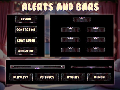 Cozy Pastel Gaming Room Twitch Overlay Pack | Animated Stream Package, OBS Overlay, Twitch Panels, Stream Alerts, Stream Transition, YouTube