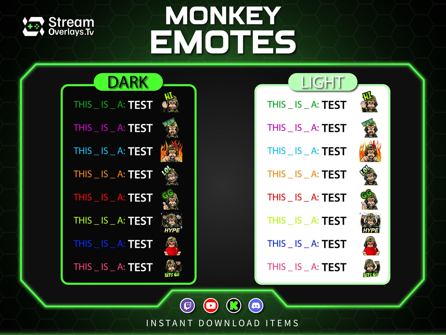 Soldier Monkey Emotes, Farmer Chimp Emojis,military Chimp Emote Pack, Gamer Ape Stickers,  Zoo Monkey Streamer, Twitch, Discord, Kick