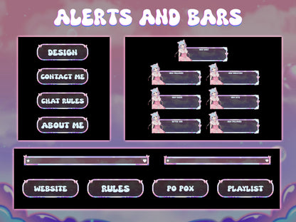 Pastel Sky Clouds Stream Package | Kawaii Anime Fantasy Twitch Overlays | Cute VTuber Gaming Bundle | Dreamy Colorful Cozy LoFi OBS Stream
