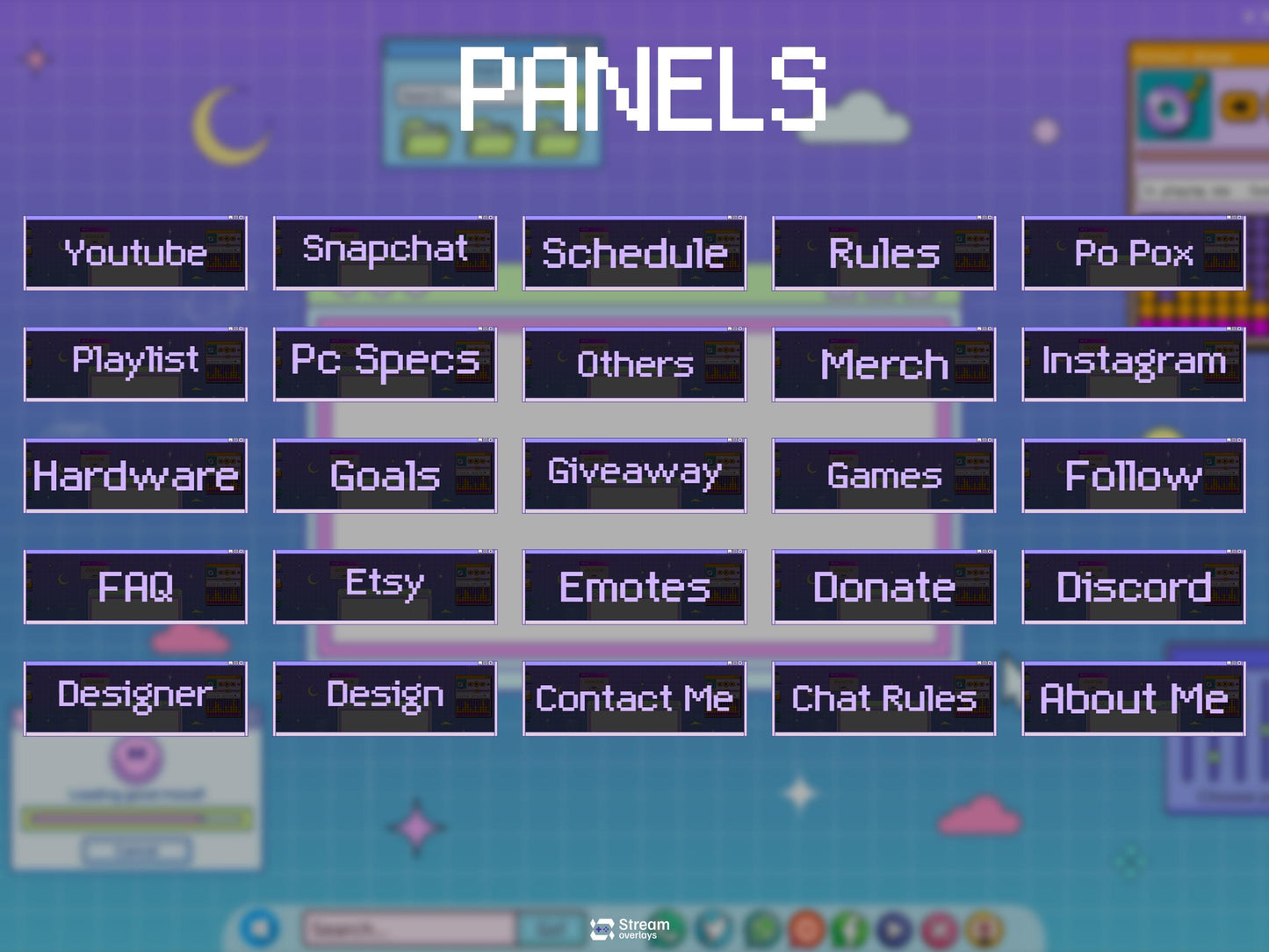 Retro Stream Pack | Computer Twitch Overlay | Windows 95 Gaming Overlay | Vaporwave Panels | Workstatio Bundle | vintage Alerts, Panels, OBS