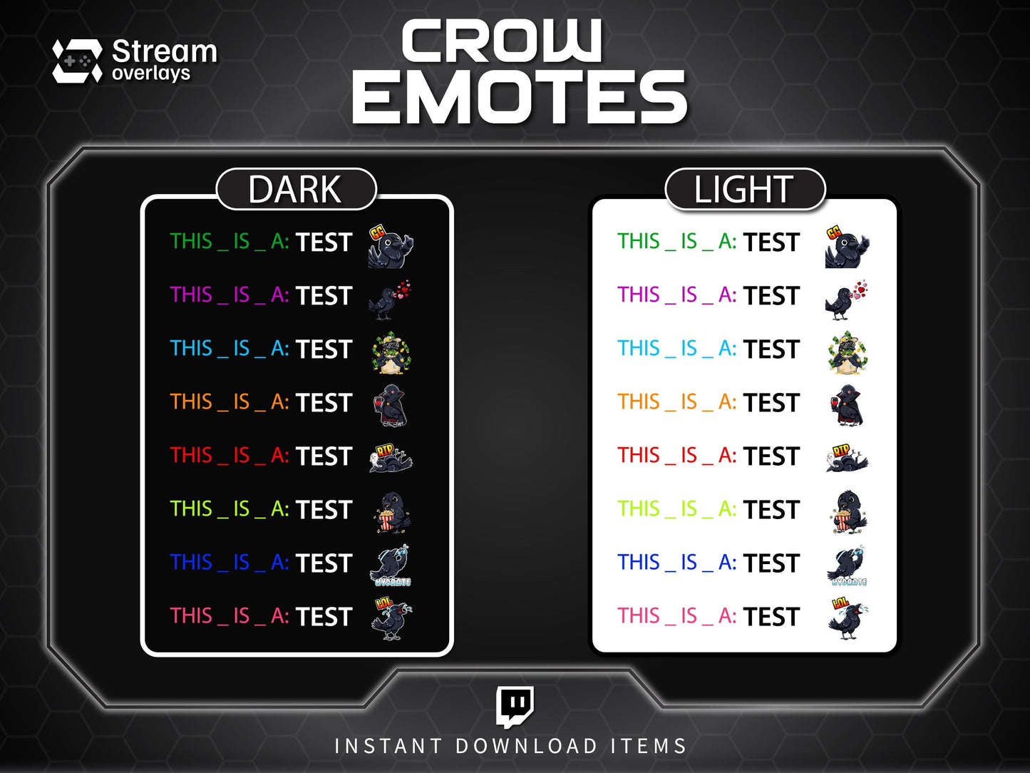 25 Raven Crow Twitch Emotes | Gothic Spooky Emojis (Digital Download)