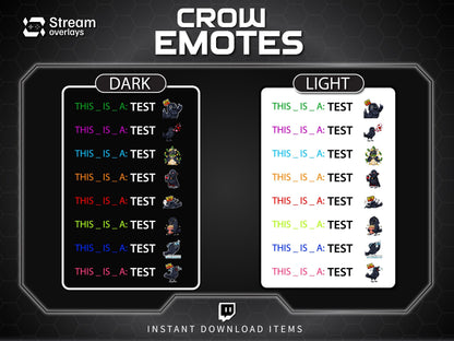 25 Raven Crow Twitch Emotes | Gothic Spooky Emojis (Digital Download)
