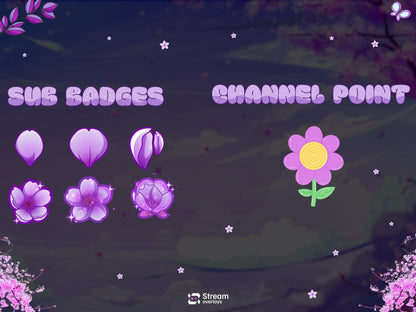 Anime Girl Twitch Stream Pack, Sakura Stream Overlay, Vtuber Girl OBS Overlay, Kawii Stream, Mystical Stream Bundle, Pastel Fantasy Stream