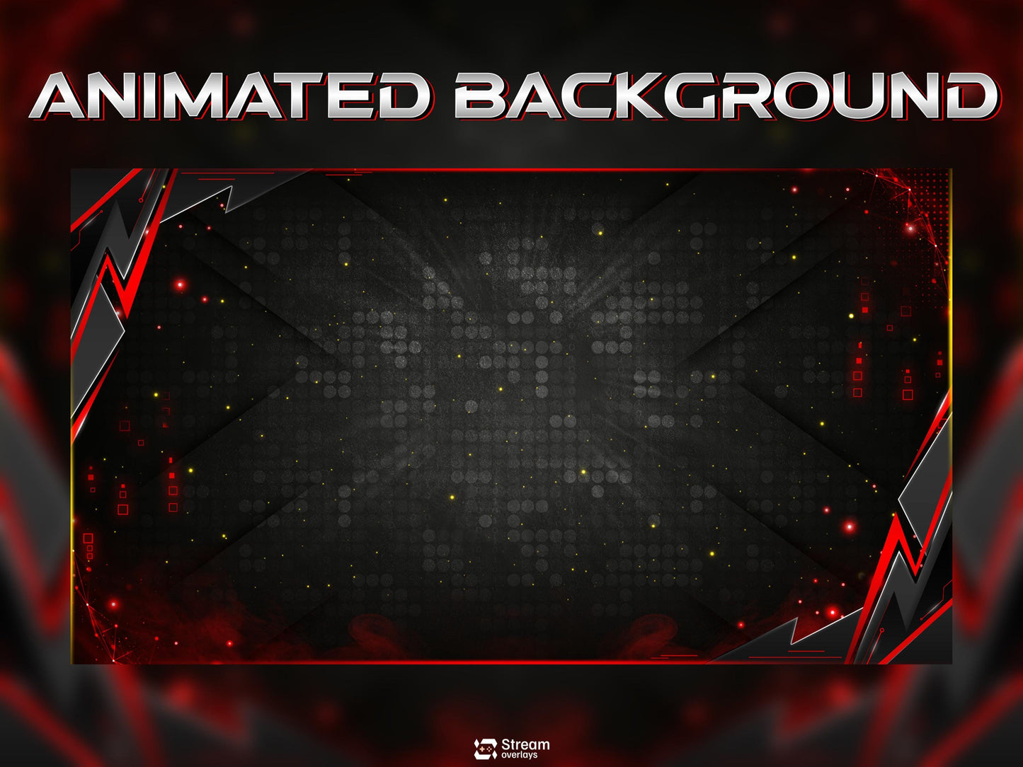 Tech Twitch Overlay | Modern Red Streaming Pack | Animated Stream Package | Streams Scenes | Gaming Panels | Stream Alerts | Gaming Overlay