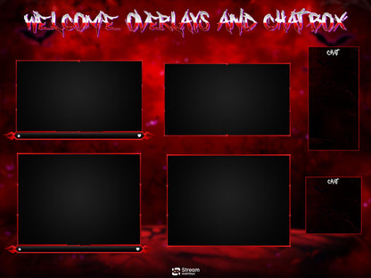 Dark Horror Twitch Overlay Pack | Moon Stream Package | Animated Screens| Red Streams | Gaming Alerts, Starting Soon, spooky Streams, Panels
