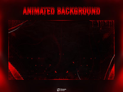 Horror Twitch Overlay | Animated Pack | Dark Gaming Stream | Red Blood Gaming Streams | Streaming screens | OBS, Streamlabs & Kick Screens