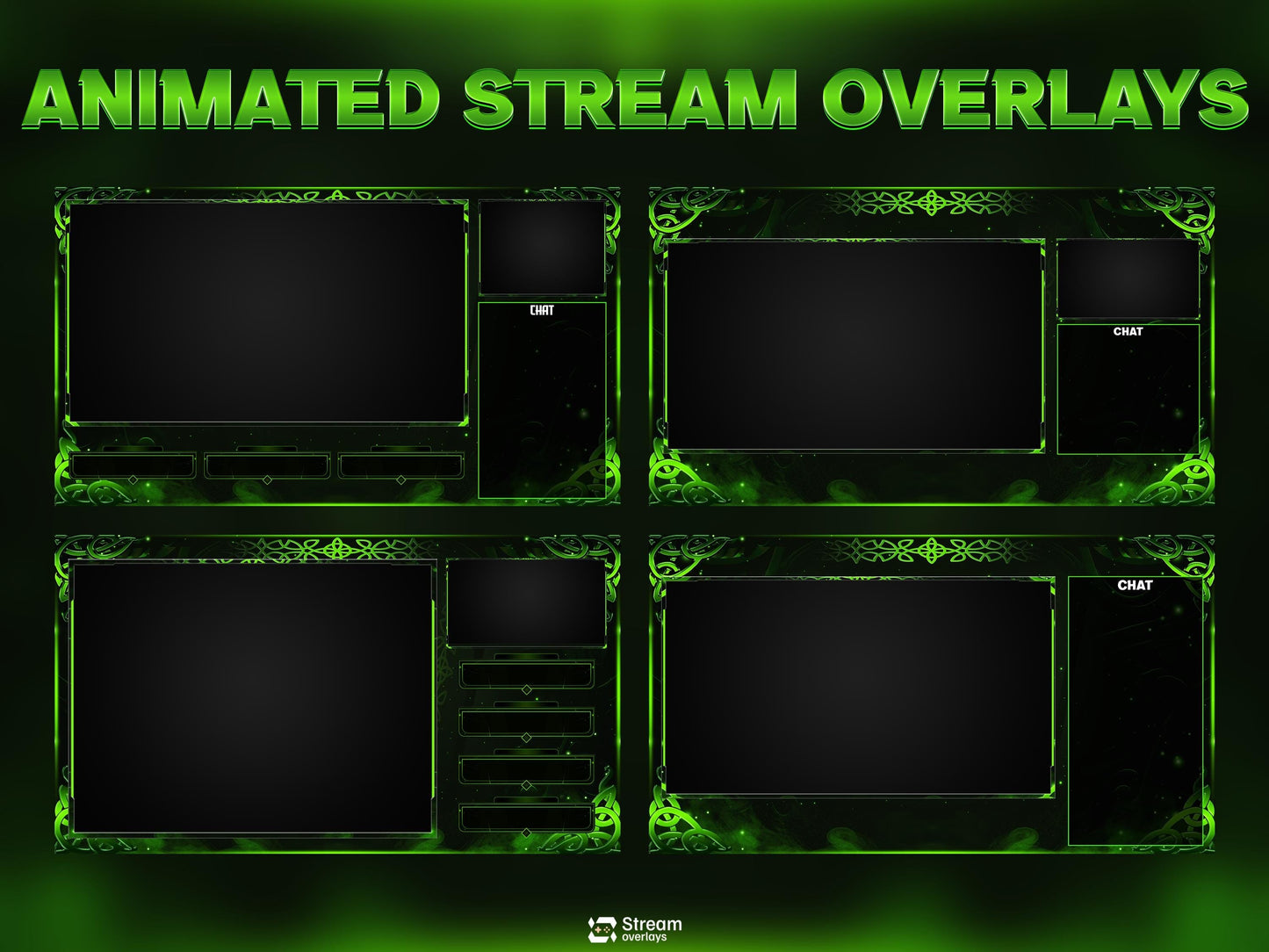 Emerald Mystic Animated Twitch Overlay Pack | Green Twitch Overlays | Animated Scenes | Emerald Fantasy Pack| Streaming Alerts | Starting Soon | Panels | Webcam