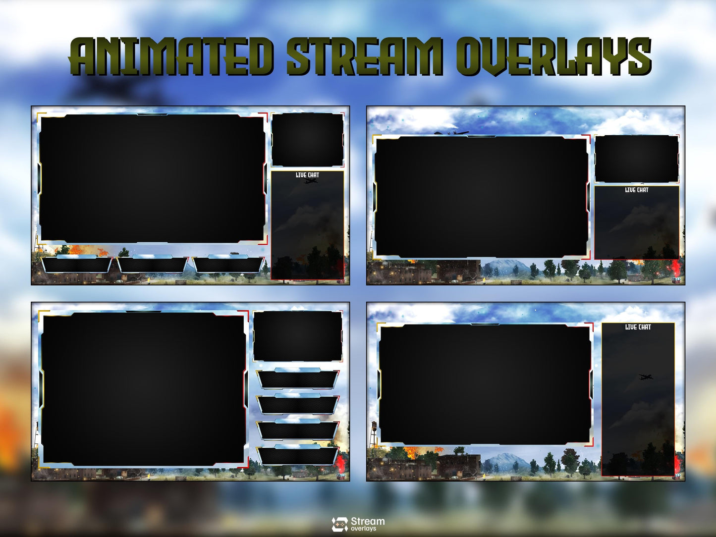 Military Theme | Twitch overlay | Animated Stream | Combat Scenes | Animate Stream Screens | Panels |  Warzone | Alerts | Battlefield Stream