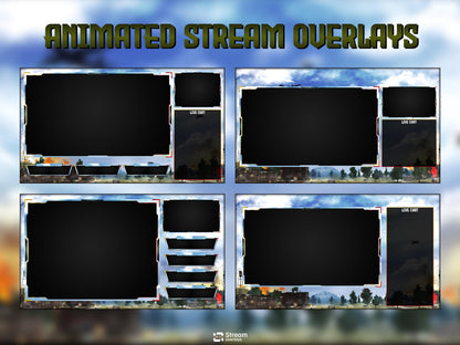 Military Theme | Twitch overlay | Animated Stream | Combat Scenes | Animate Stream Screens | Panels |  Warzone | Alerts | Battlefield Stream