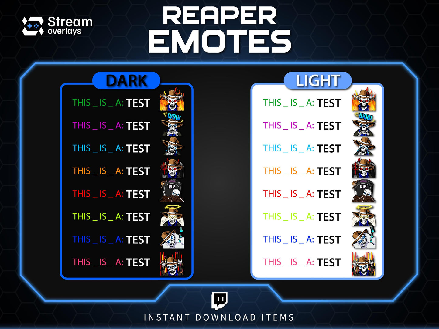 Cowboy Reaper Twitch Emotes Pack | Western Skeleton Skull Emotes for Discord, Kick, Youtube | Dark Gaming Emoji | Grim Reaper Streamer Pack
