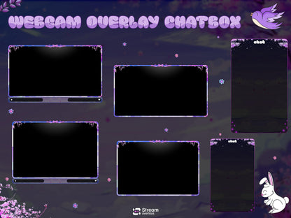 Anime Girl Twitch Stream Pack, Sakura Stream Overlay, Vtuber Girl OBS Overlay, Kawii Stream, Mystical Stream Bundle, Pastel Fantasy Stream