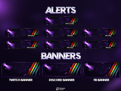 Raiders Animated Twitch Overlay Pack | Stream Screens | Alerts, Panels, Transitions for OBS Studio, Streamlabs & Kick | Streaming Package