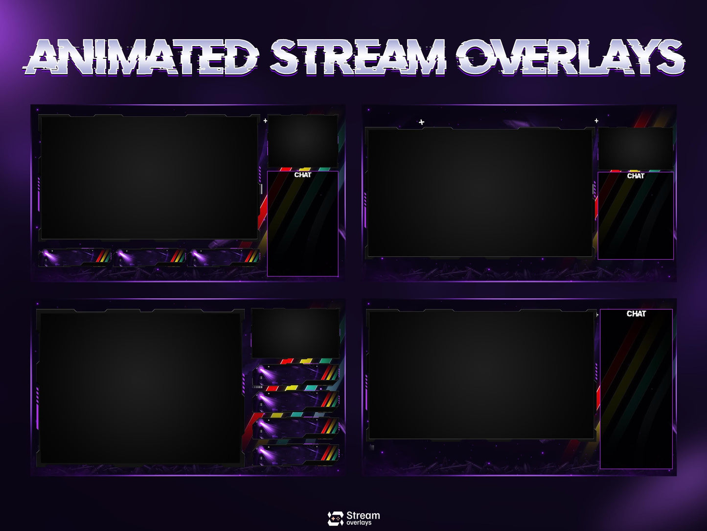 Raiders Animated Twitch Overlay Pack | Stream Screens | Alerts, Panels, Transitions for OBS Studio, Streamlabs & Kick | Streaming Package