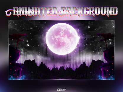 Gothic Moon Fantasy Twitch Overlay Pack | Night Animated Stream Package | Streaming Scenes | Fantasy Gaming | Panels | Alerts | Screens