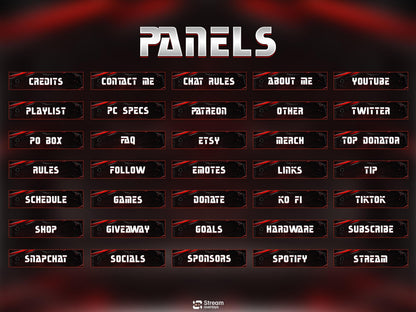 Chain Esports Twitch Overlay Pack| Boxing Stream | Red & Black Animated Scenes | MMA Streaming Screen | Twitch Alerts | Starting Soon, Panels