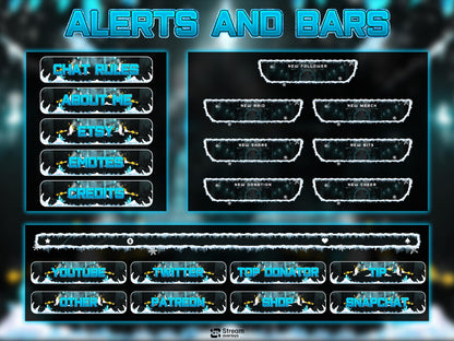 Ice Twitch Stream | Animated Frozen Streams | Snow Throne Streaming Screens | Fantasy Scenes | Animate Alerts | Snow Gaming OBS | Panels
