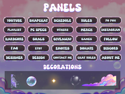 Pastel Sky Clouds Stream Package | Kawaii Anime Fantasy Twitch Overlays | Cute VTuber Gaming Bundle | Dreamy Colorful Cozy LoFi OBS Stream