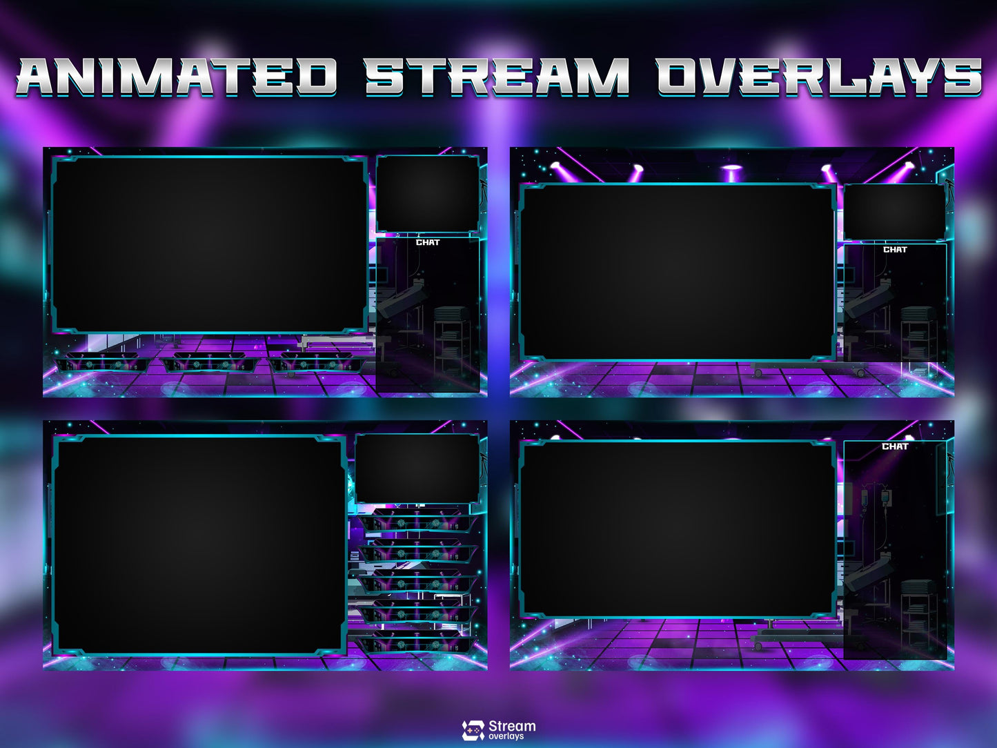 Cyber Hospital Twitch Overlay Pack | Neon Surgery Stream Package, Sci-Fi Lab OBS Animated Overlay , Futuristic Lab Stream Twitch Panels Kick