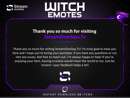25 Witch Anime Emotes | Purple Halloween Twitch, Discord (Digital Download)