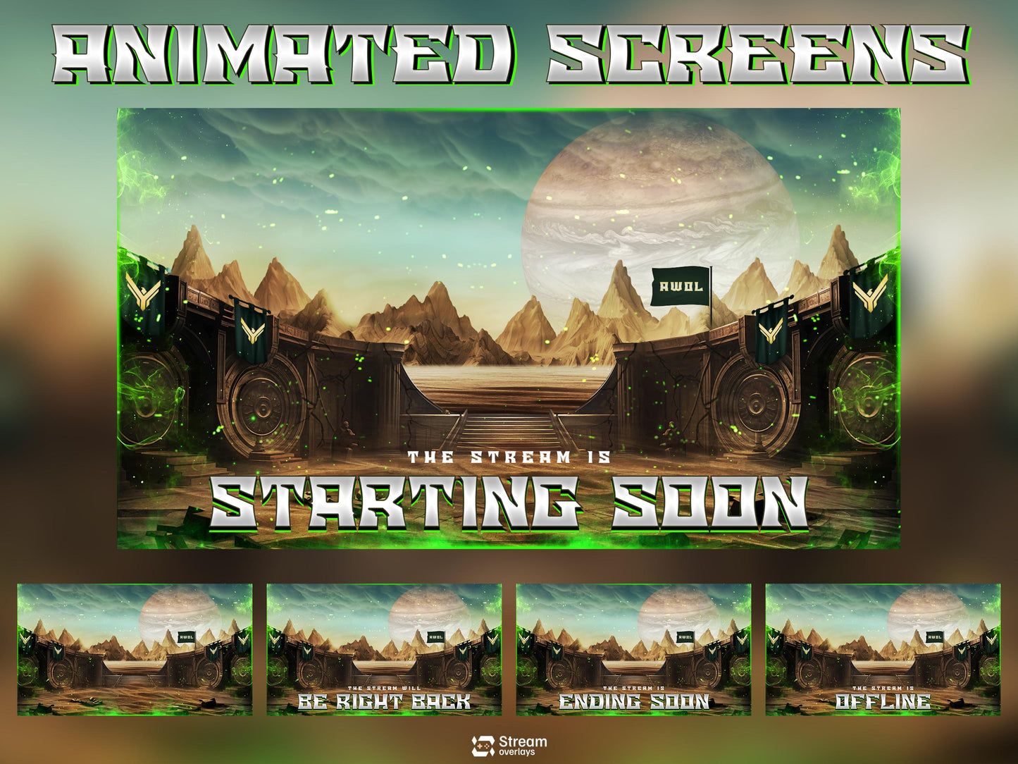 Desert Arena Stream Overlay | Animated Twitch Pack | | Gaming Overlay | Streaming Package | Alerts | Starting Soon | Kick Screens | Panels